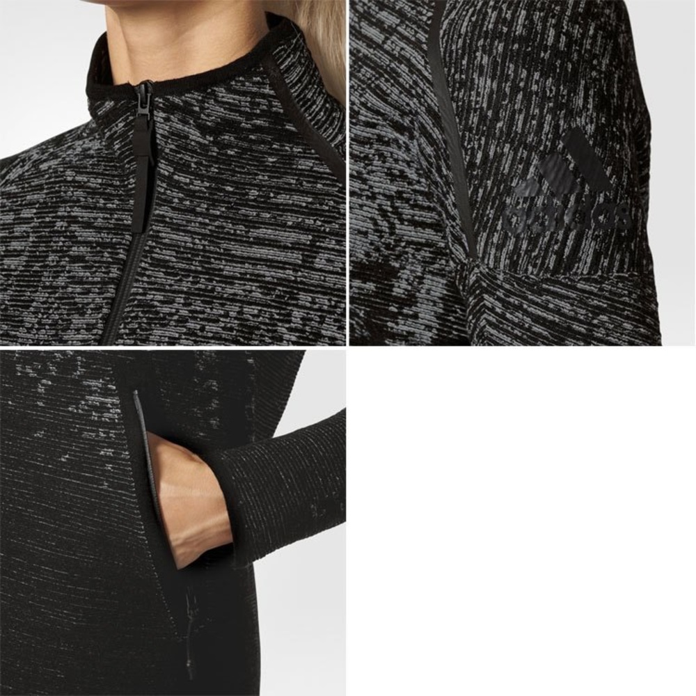 Adidas Women's Pulse Cover-Up zipped Jacket Pullover Top - Picture 3 of 9
